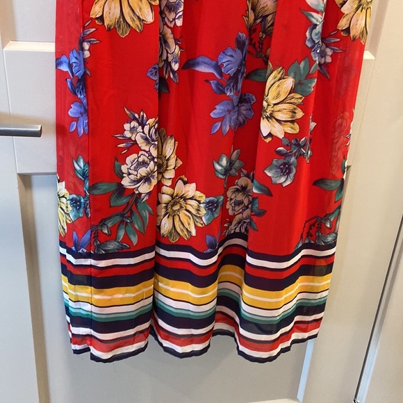 NWOT Tacera Derek Lam 10 Crosby Floral Stripe Cold Shoulder Maxi dress sz 4 EUC - Picture 4 of 16